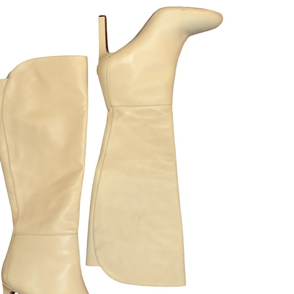 Sam Edelman Shauna Knee High Ivory Leather Boot Size 8.5 - Picture 4 of 13